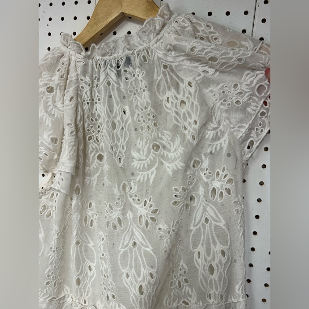 Generation Love Mirabelle Embroidered White Eyelet Ruffle Dress - Picture 8 of 8